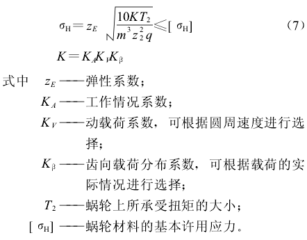 蝸輪蝸桿減速機，蝸輪蝸桿，參數